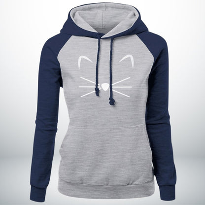 Hoodie Duo couleur imprimé Félin