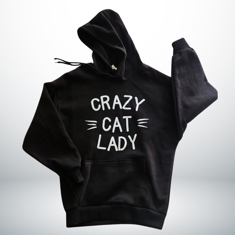 Hoodie Imprimé Crazy Cat Lady