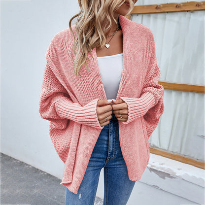 Veste en tricot rose